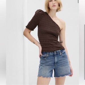 GAP one shoulder smocked top